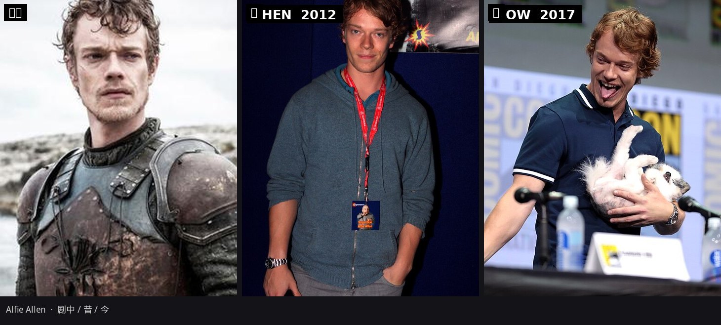 席恩 / Alfie Allen：剧中、昔、今
