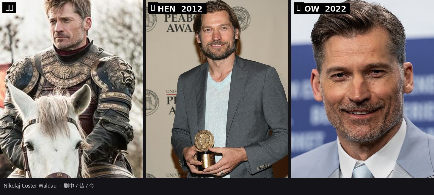 詹姆·兰尼斯特 / Nikolaj Coster-Waldau：剧中、昔、今